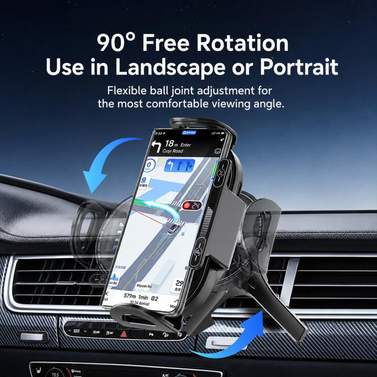 A3 15W Car Electric Wireless Fast Charging Rotating Bracket, A3 Bracket + Air Vent Base, A3 Bracket + Suction cup, A3 Bracket + Dual Base