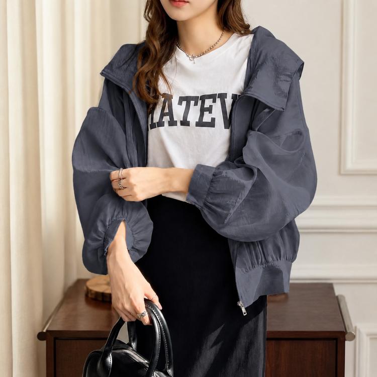 Lightweight Hooded Sun Protection Women Coat, Free Size