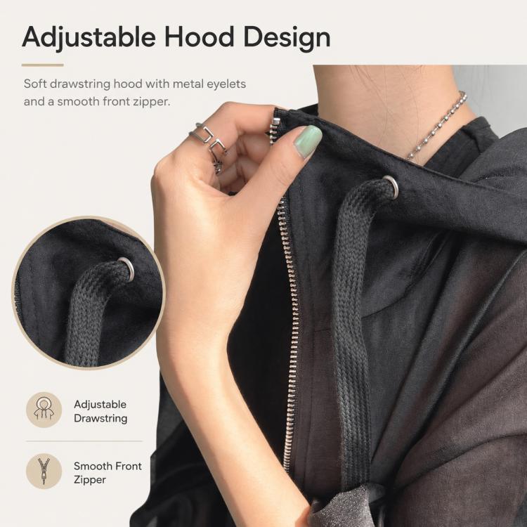 Lightweight Hooded Sun Protection Women Coat, Free Size