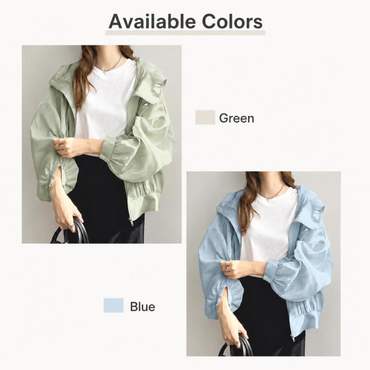 Lightweight Hooded Sun Protection Women Coat, Free Size