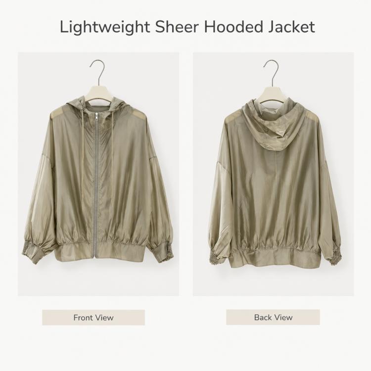 Lightweight Hooded Sun Protection Women Coat, Free Size