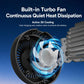 Black wireless car charger with built-in turbo cooling fan and vented faceplate