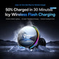 Circular wireless car charger with vent mount and multicolor LED ring