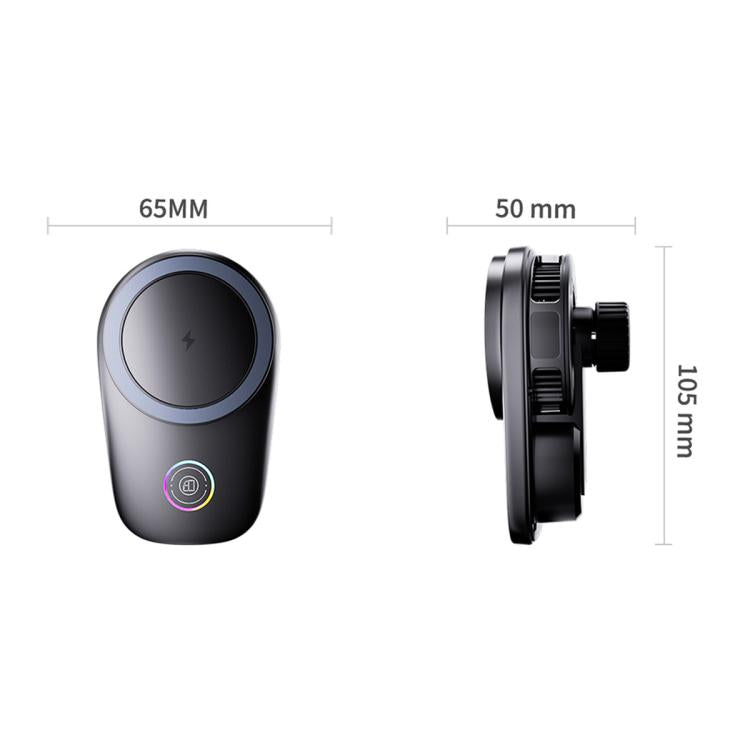 Rotating magnetic wireless car air vent phone holder with circular charging top