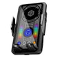 Black wireless magnetic car charger holder with visible LED cooling indicators and fan