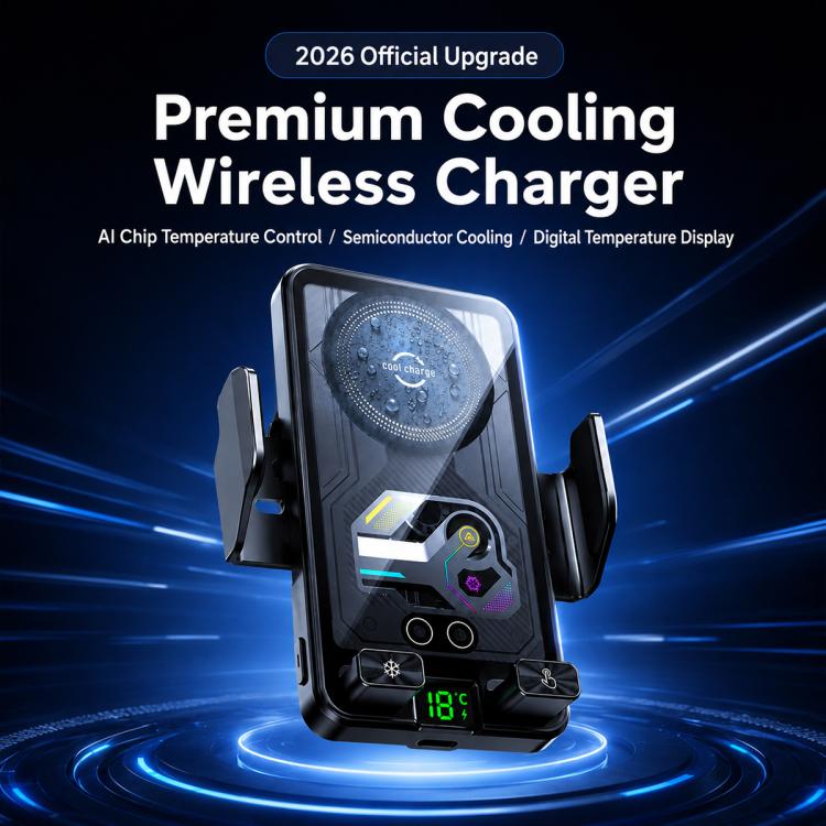 A8 Cooling Wireless Charger Car Air Outlet Holder With Digital display screen