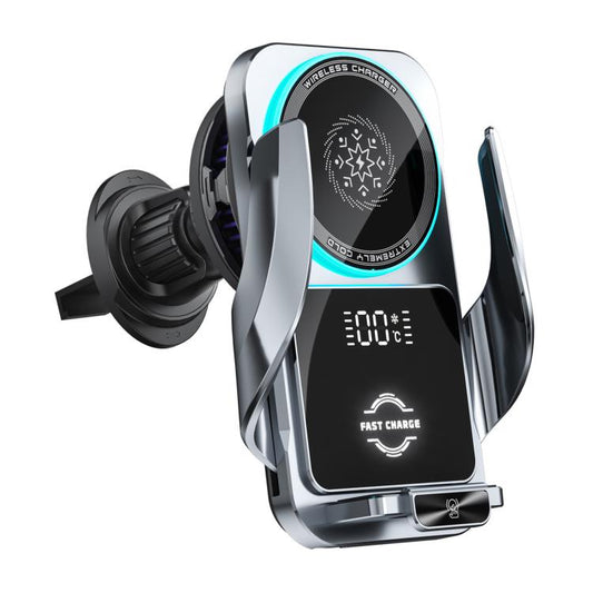 S7 Magnetic Cooling 15W Wireless Fast Charger Car Air Outlet Holder