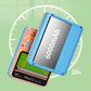 Blue handheld console power bank with integrated back panel and control area
