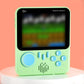 Green G7 handheld retro games console with screen and circular control pad