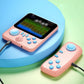 Pink G7 handheld console with matching wired controller, game screen, and buttons