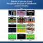 Handheld retro game console displaying a grid of classic game thumbnails on screen.