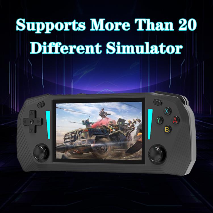 Handheld game console with 4.3-inch screen, directional pad, and face buttons