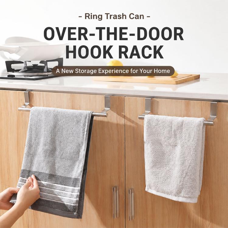 2pcs / Set 23.8cm Drill-Free Stainless Steel Towel Rack