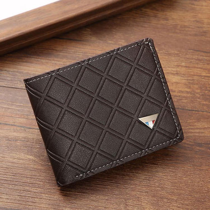 Men Geometric Print PU Leather Short Wallet