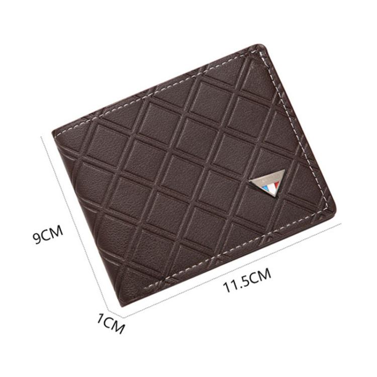 Men Geometric Print PU Leather Short Wallet