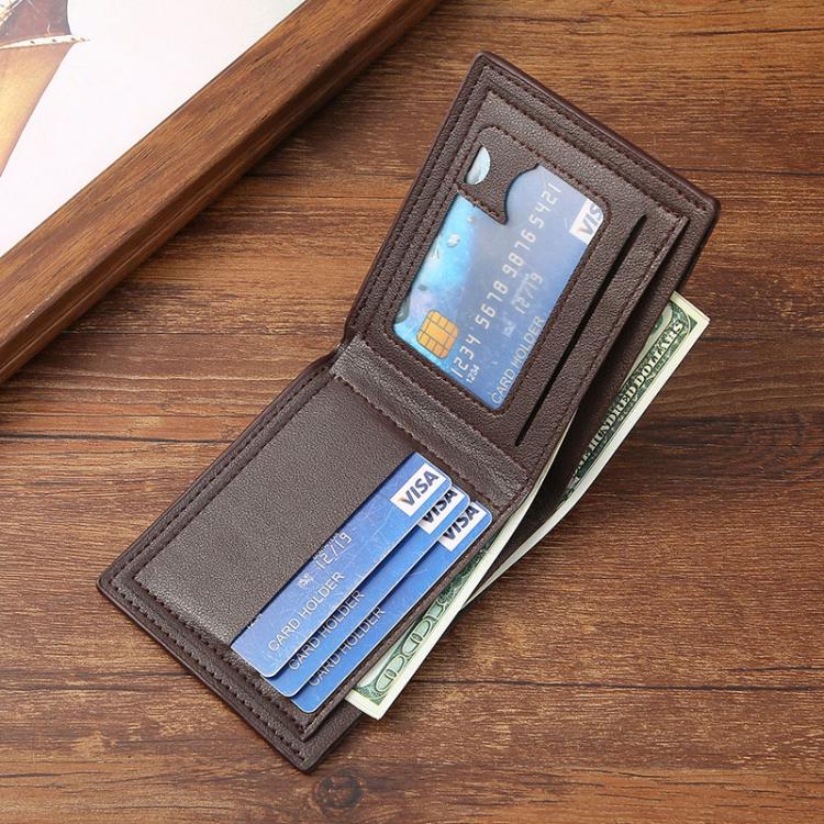 Men Geometric Print PU Leather Short Wallet