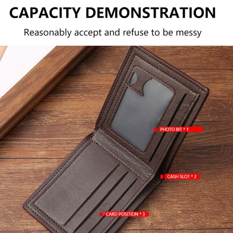 Men Geometric Print PU Leather Short Wallet