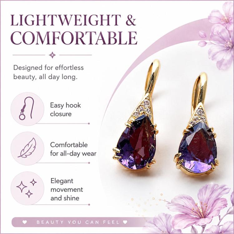 Zircon Teardrop Dangle Earrings for Women