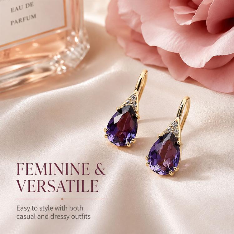 Zircon Teardrop Dangle Earrings for Women