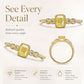Women Geometric Square Inlaid Cubic Zirconia Ring, No.6, No.7