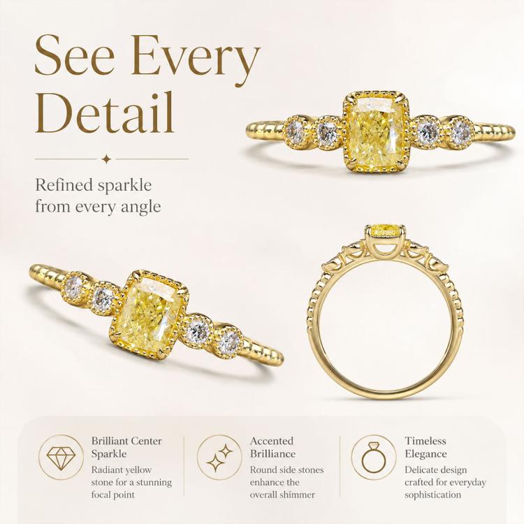 Women Geometric Square Inlaid Cubic Zirconia Ring, No.6, No.7