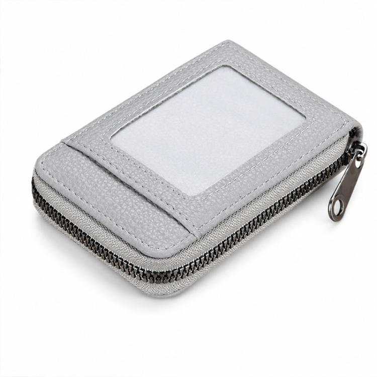 Accordion Multi-card Slot PU Leather Zipper Card Bag