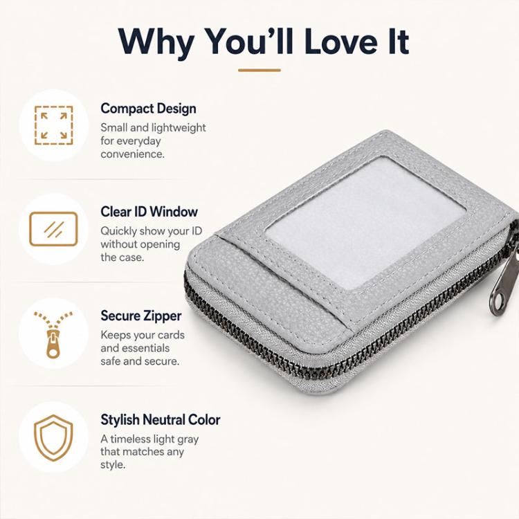 Accordion Multi-card Slot PU Leather Zipper Card Bag