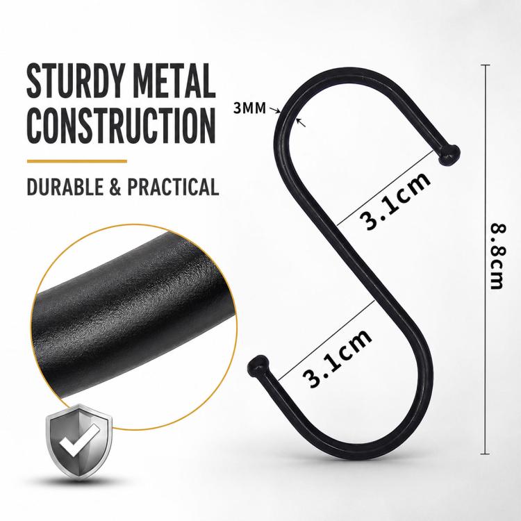10pcs 8.8cm Iron S-Shaped Storage Hook