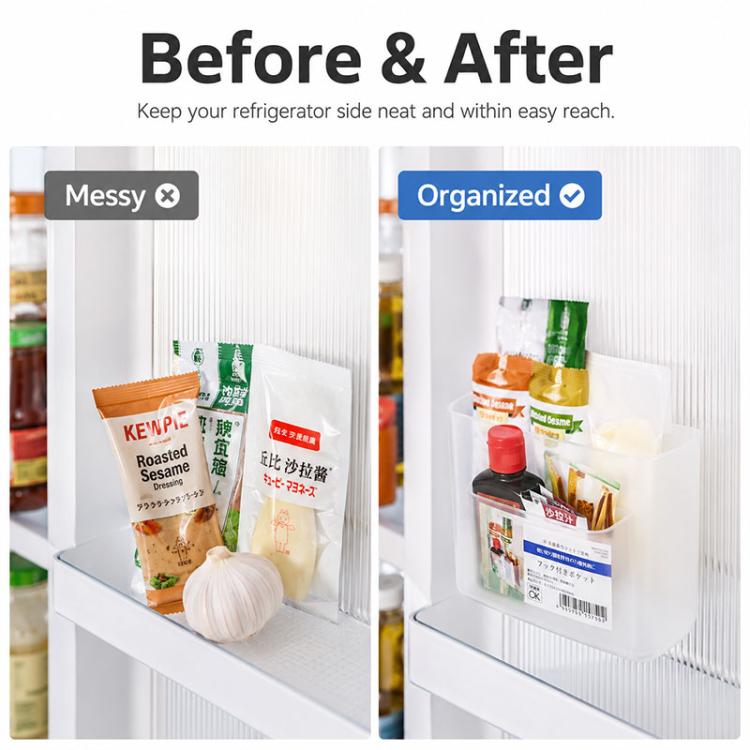 Wall-mounted Refrigerator Side Organizer Table Debris Storage Box