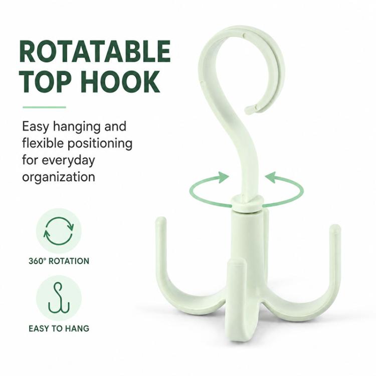 Multifunctional Rotatable Wardrobe Four Claws Storage Hook
