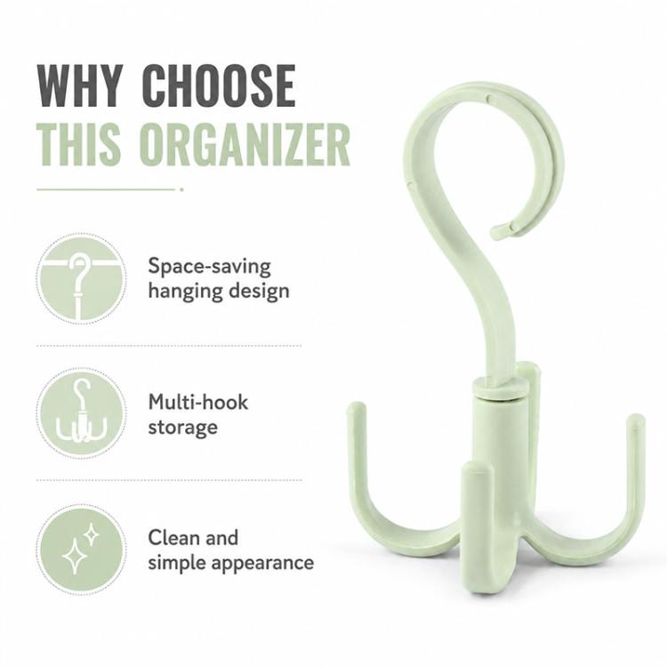 Multifunctional Rotatable Wardrobe Four Claws Storage Hook