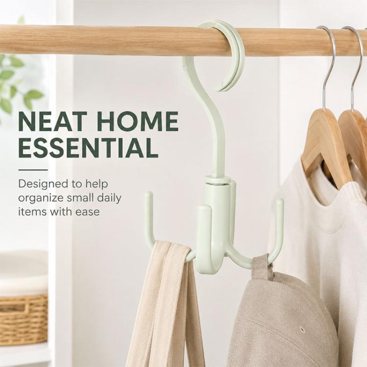 Multifunctional Rotatable Wardrobe Four Claws Storage Hook