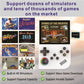 White handheld retro game console with controls beneath the 3.5-inch game screen