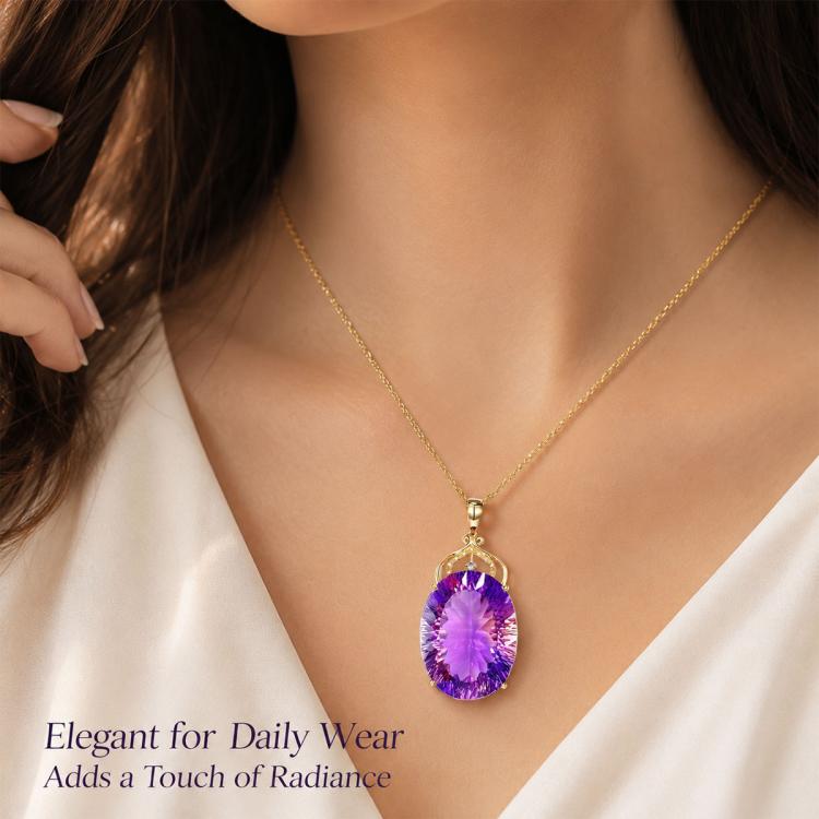 Amethyst Crystal Gemstone Pendant Necklaces