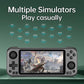 Handheld game console with 5-inch IPS touch screen and dual analog sticks, dark gray