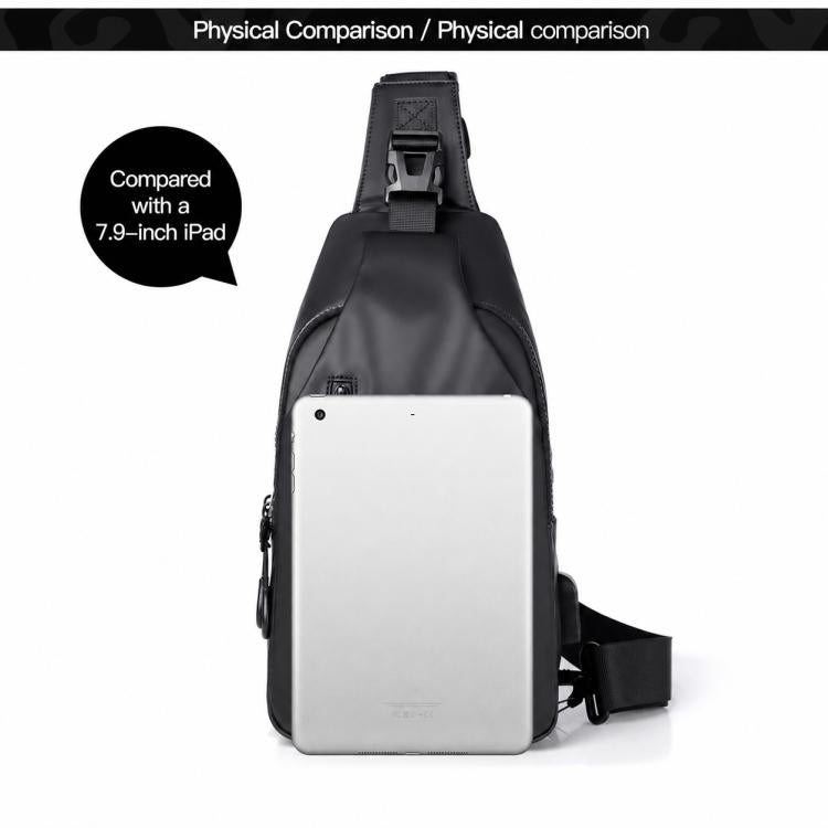 Two-tone waterproof shoulder crossbody bag with adjustable strap and front zipper pocket