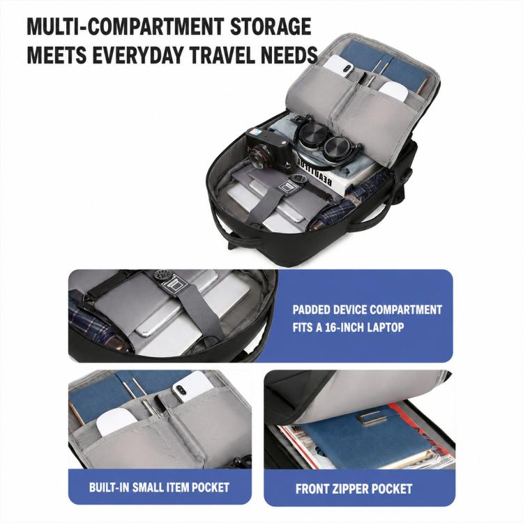 OUMANTU 1905 Large Capacity Waterproof Business Laptop Backpack