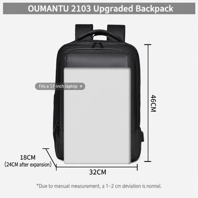 OUMANTU 2103B Large Capacity Waterproof Business Laptop Backpack