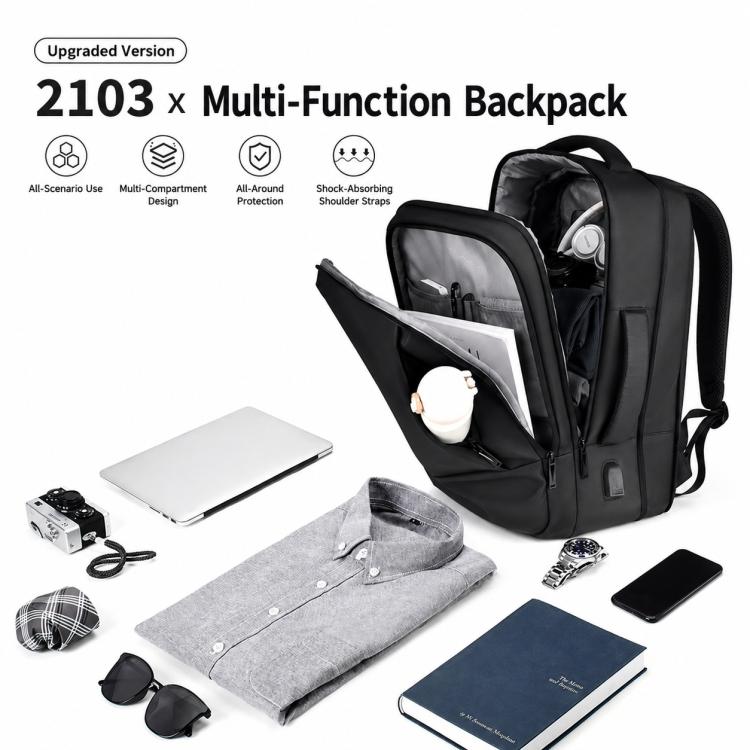 OUMANTU 2103B Large Capacity Waterproof Business Laptop Backpack