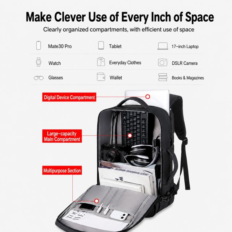 OUMANTU 2201 Large Capacity Men Business Waterproof Backpack