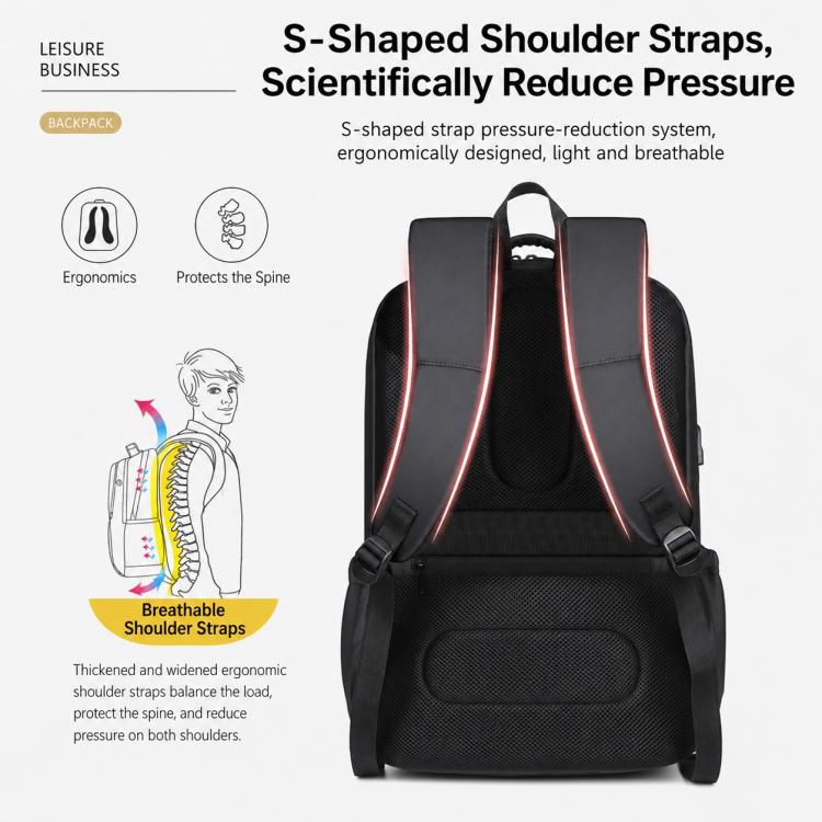 OUMANTU 2202 Large Capacity Waterproof Leather Membrane Backpack