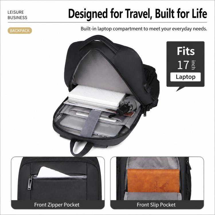 OUMANTU 2202 Large Capacity Waterproof Leather Membrane Backpack