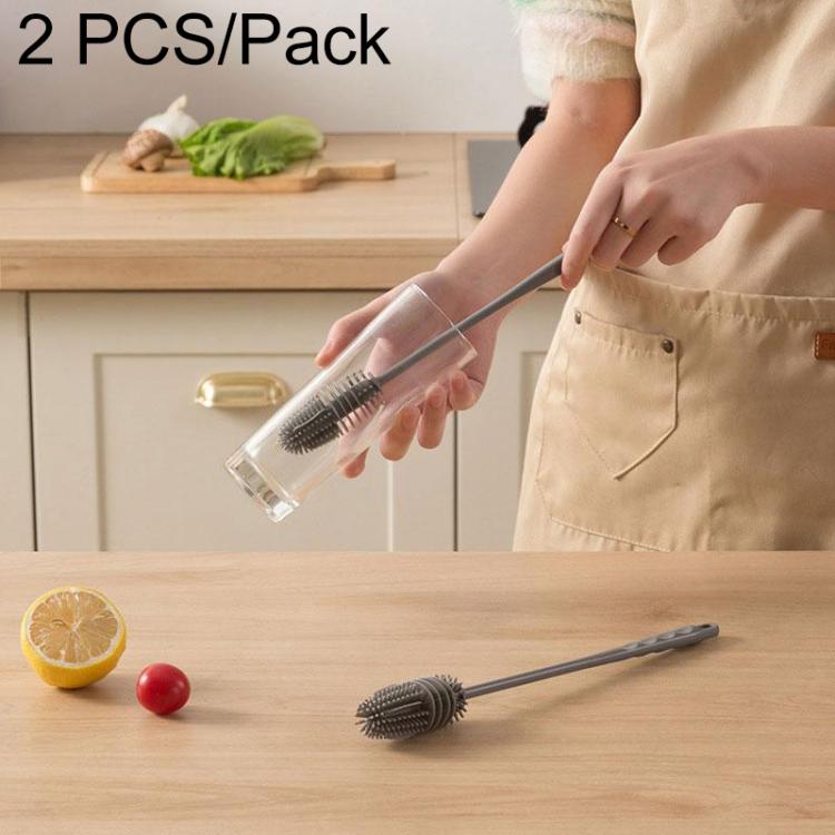 Silicone Bottle Brush Household Cup Cleaning Brush 2pcs, 26cm