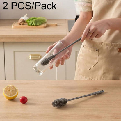 Silicone Bottle Brush Household Cup Cleaning Brush 2pcs, 26cm