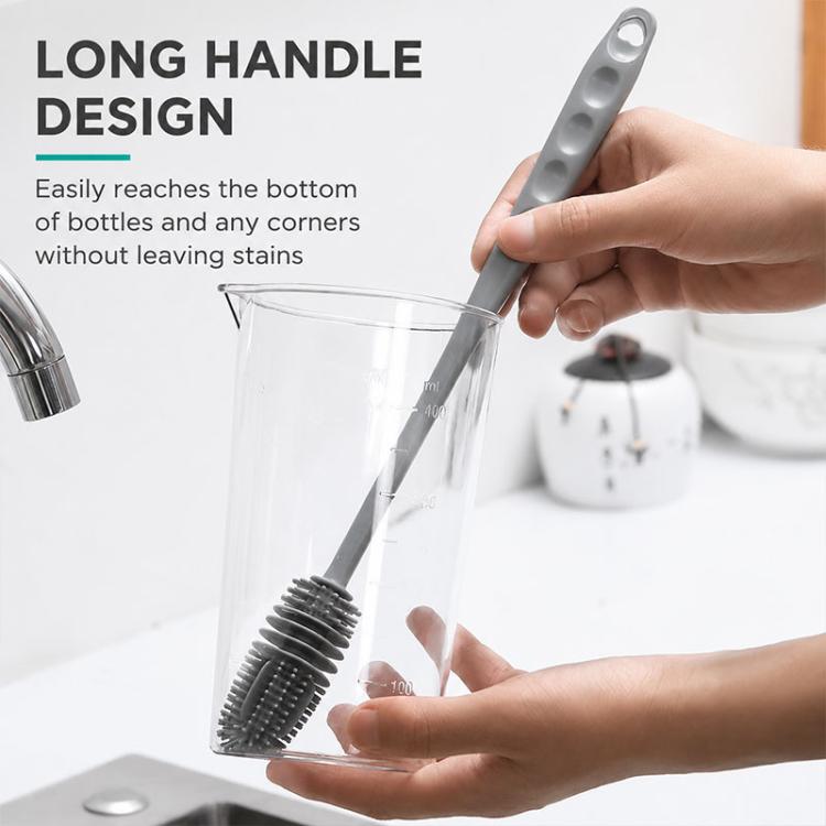 Silicone Bottle Brush Household Cup Cleaning Brush 2pcs, 26cm