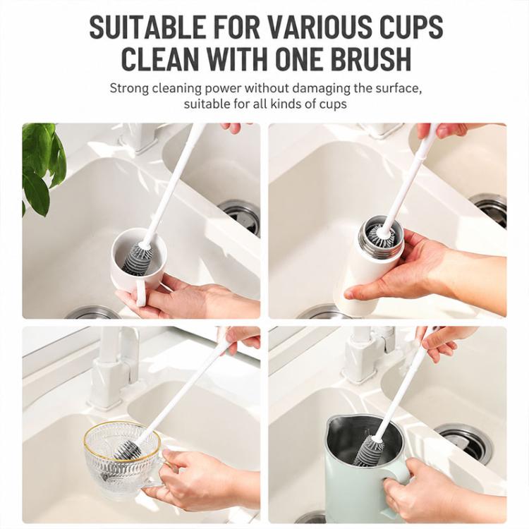 Silicone Bottle Brush Household Cup Cleaning Brush 2pcs, 26cm
