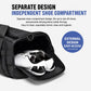 Black duffel bag with independent shoe compartment holding a pair of shoes