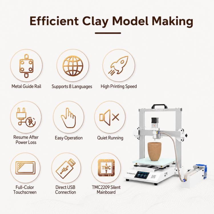 TRONXY MOORE 2 Pro Ceramic 3D Printer, Standard 0.5L, Standard 1L