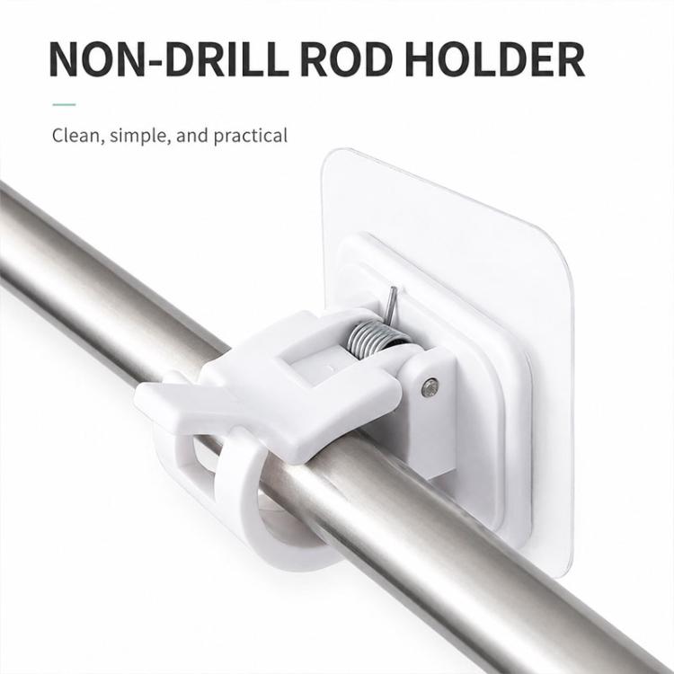 Drill-free Curtain Hanging Clips Multifunctional Curtain Rod Hook 4pcs, 30-50cm