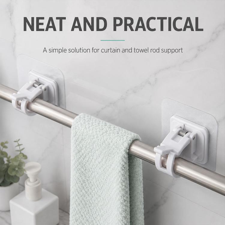 Drill-free Curtain Hanging Clips Multifunctional Curtain Rod Hook 4pcs, 30-50cm
